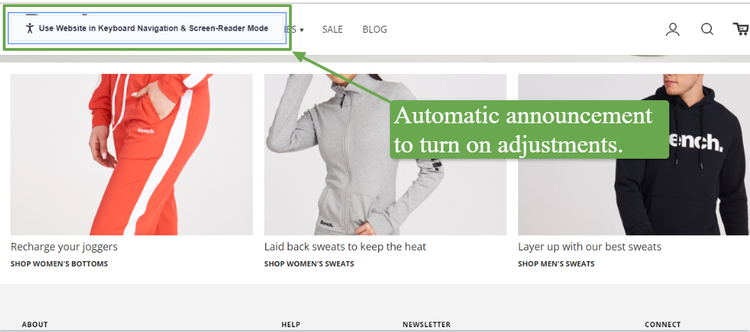 Adjustment through keyborad navigation