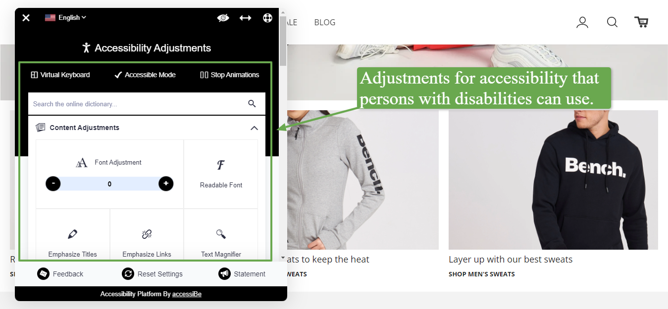 accessibility adjustment